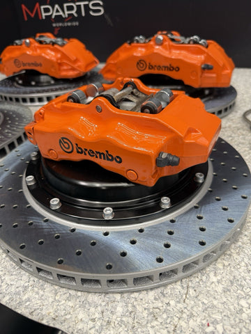 NEW 01-06 BMW E46 M3 BREMBO Big Brake Kit Orange Calipers Rotors Set Plug Play