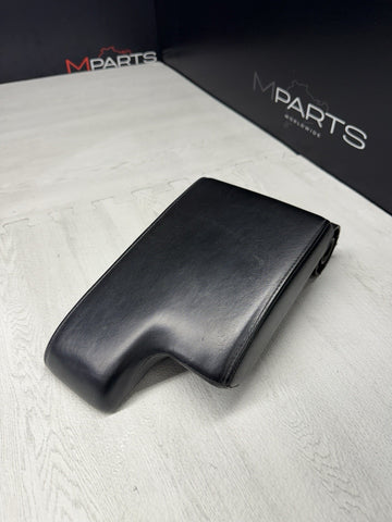 01-06 BMW E46 M3 Center Console Armrest Arm Rest Black Leather Top