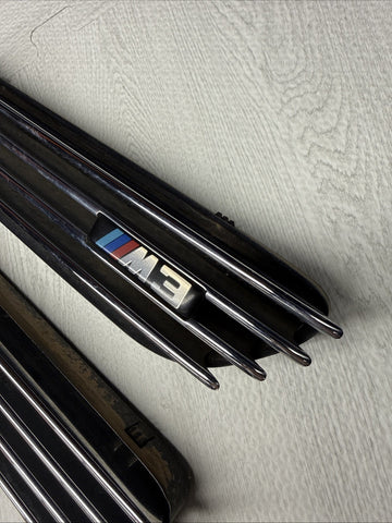 01-06 BMW E46 M3 Fender Vent Grilles Grills Trims Chrome OEM Clean Emblems
