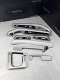 01-06 BMW E46 M3 Convertible Interior Armrests Trim Set Brushed Aluminum *Tabs