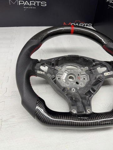 BMW E46 M3 E39 M5 M Real Carbon Fiber Steering Wheel Leather Red Stitching