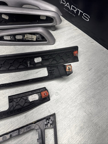 01-06 BMW E46 M3 Convertible Interior Armrests Trim Set Brushed Aluminum *Notes*