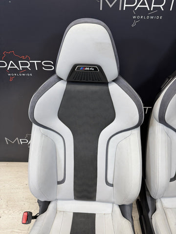 BMW 21-25 G83 M4 Front Merino Silverstone Leather Seat Powered Heated OEM