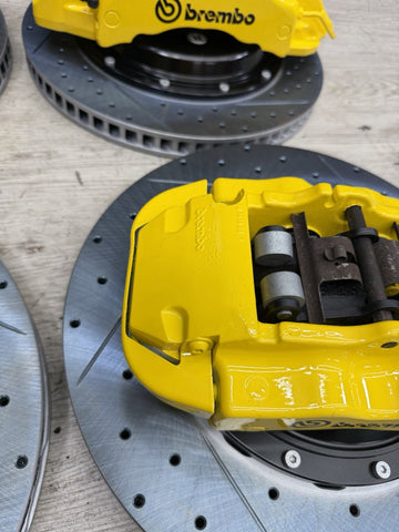 NEW 95-99 BMW E36 M3 BREMBO Big Brake Kit Yellow Calipers Rotors Set Plug Play