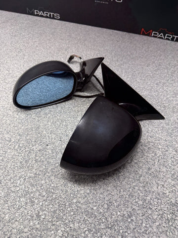 01-06 BMW E46 M3 Side View Door Mirrors Pair Carbon Black *See Pics