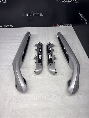 01-06 BMW E46 M3 Coupe Brushed Aluminum/Grey Door Trims Armrests Front & Rear
