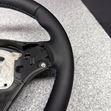 BMW 08-13 E92 M3 Manual Custom Leather Sides Flat Bottom Top Steering Wheel Red