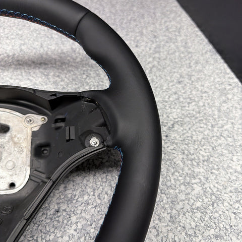 BMW 08-13 E92 M3 Manual Custom Leather Sides Flat Bottom Top Steering Wheel Red