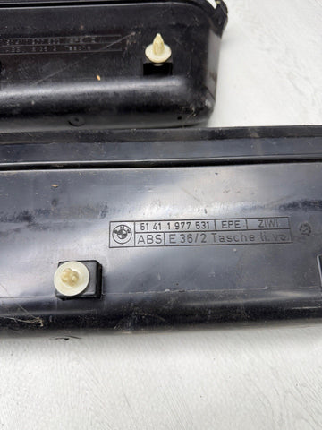 BMW 94-99 E36 Coupe Convertible Door Panel Pockets Black Set OEM