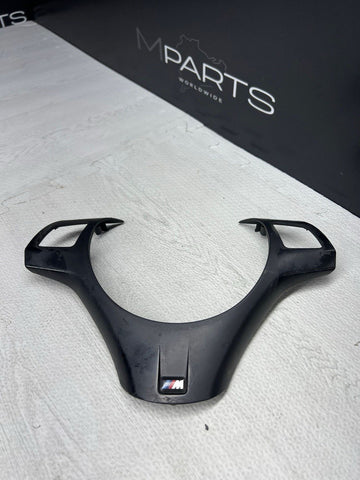 08-13 BMW E90 E92 E93 M3 Lower Steering Wheel Trim Cover Plate Black