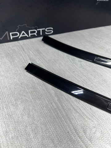 08-13 BMW E92 335 M3 Coupe Roof Rails Mouldings Pair 51138045379 Sapphire Black