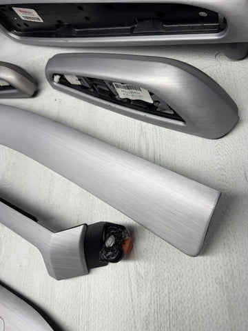 01-06 BMW E46 M3 Convertible Interior Armrests Trim Set Brushed Aluminum *Tabs