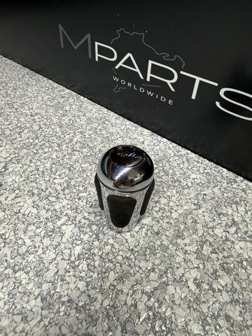 2004-2006 BMW E46 M3 SMG GEAR SHIFT KNOB NAPPA BLACK LEATHER / CHROME OEM