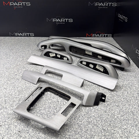 01-06 BMW E46 M3 Convertible Interior Armrests Trim Set Brushed Aluminum *Notes*