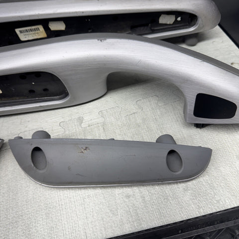 01-06 BMW E46 M3 Convertible Interior Armrests Trim Set Brushed Aluminum *Notes*
