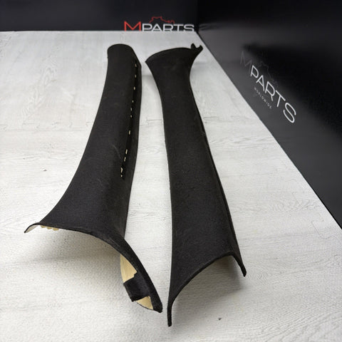 2001-2006 BMW E46 M3 Coupe Front A Pillars Trims Cover Black OEM *Peeling*