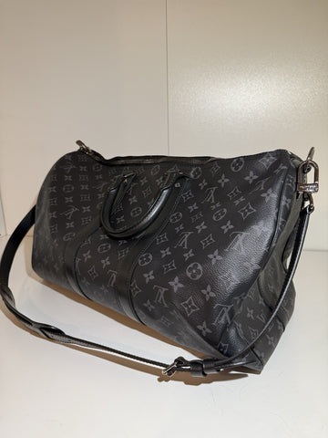 LV Louis Vuitton Keepall Bandoulière 50 Monogram Eclipse Bag