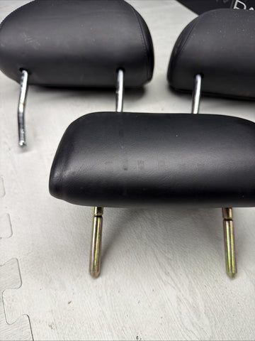 1997-2003 BMW E39 5-Series Sedan Rear Headrest Set of 3 Black Leather  *Notes*