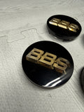BBS Wheel Center Caps Logos Emblem Black Gold 56.24.120 70mm Set Of 4