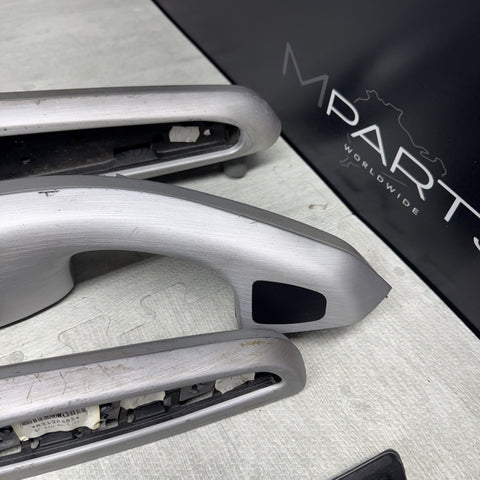 01-06 BMW E46 M3 Convertible Interior Armrests Trim Set Brushed Aluminum *Notes*