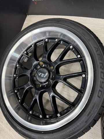 18" Gloss Black PSR Wheels Rims 18x9 ET45 BMW E46 M3 5x120 Square LM style