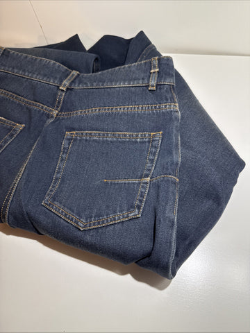 NEW Christian Dior Cotton Denim Flare Pants Blue Size 38