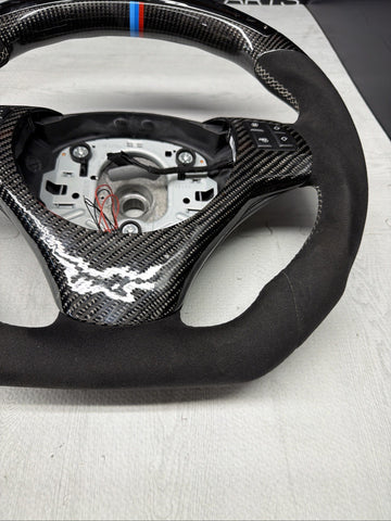 08-13 BMW E90 E92 E93 M3 OHC Carbon fiber Steering Wheel Tri Stitched Manual