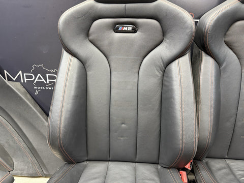 19-21 BMW F87 M2 Coupe Competition Interior Seats & Panels Black Red Stitching