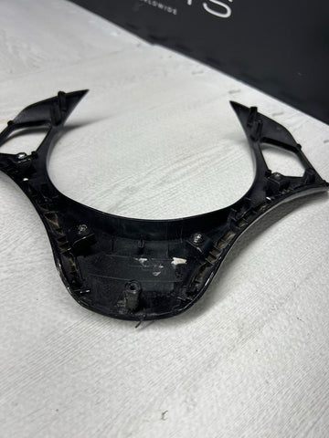 08-13 BMW E90 E92 E93 M3 Lower Steering Wheel Trim Cover Plate Carbon Fiber