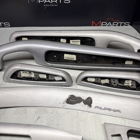 01-06 BMW E46 M3 Convertible Interior Armrests Trim Set Brushed Aluminum *Notes*