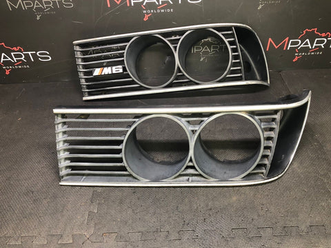 BMW E24 6-Series M6 Front Black Grilles Grills