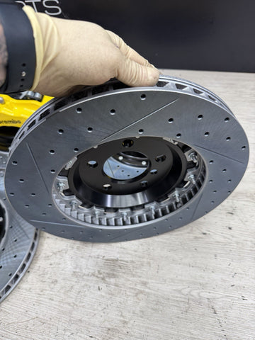 NEW 95-99 BMW E36 M3 BREMBO Big Brake Kit Yellow Calipers Rotors Set Plug Play