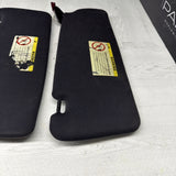 01-06 BMW E46 M3 Coupe Right Left Sun Visors Shade Mirror Black OEM *Peel*