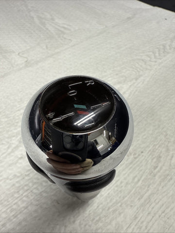 2001-2003 BMW E46 M3 SMG GEAR SHIFT KNOB NAPPA LEATHER CHROME OEM