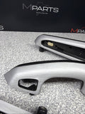 01-06 BMW E46 M3 Brushed Aluminum/Black Door Trim Armrests Front Rear Coupe