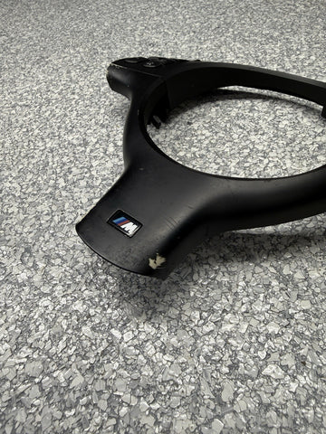 OEM 01-06 BMW E46 M3 Upper & Lower Steering Wheel Trim Cover Plate Black