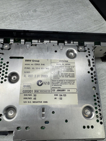 2003 BMW E46 323 325 330 M3 Audio Business CD Radio