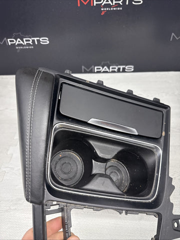 15-20 BMW F80 F82 F83 M3 M4 Front Cup Holder Center Console Trim White Stitching