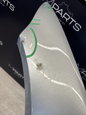 08-13 BMW E92 E93 M3 Left Driver Fender Panel Silver 41358042831 *Cracks