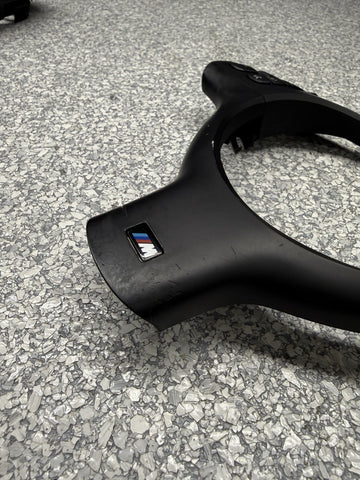 OEM 01-06 BMW E46 M3 Upper & Lower Steering Wheel Trim Cover Plate Black