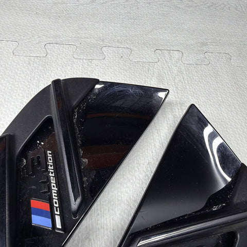 BMW 21-26 G80 M3 COMPETITION LEFT RIGHT FENDER GRILLS GRILLE BADGE BLACK