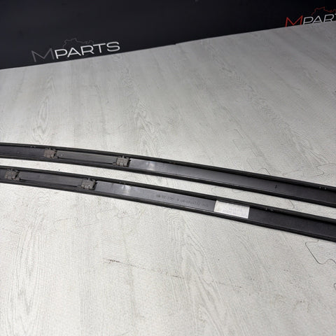 08-13 BMW E92 335 M3 Coupe Roof Rails Mouldings Pair 51138045379 *Fading Paint*