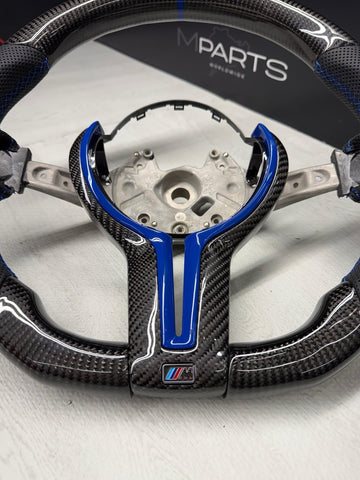 NEW 15-20 BMW F80 F82 F83 M3 M4 Carbon Fiber Steering Wheel Blue