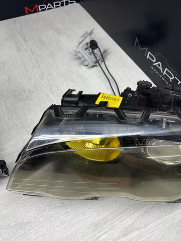 02-06 BMW E46 M3 OEM ORIGINAL Bi Xenon Headlights Yellow High Beam Housings