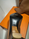 NEW Hermes Goatskin Womans Low Ankle Hanae 85 Velvet Boots 37