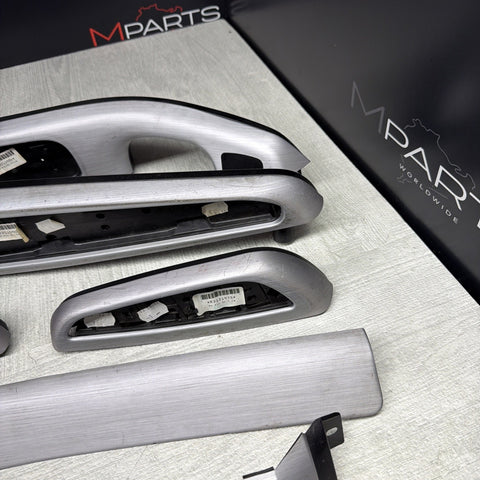 01-06 BMW E46 M3 Convertible Interior Armrests Trim Set Brushed Aluminum *Notes*