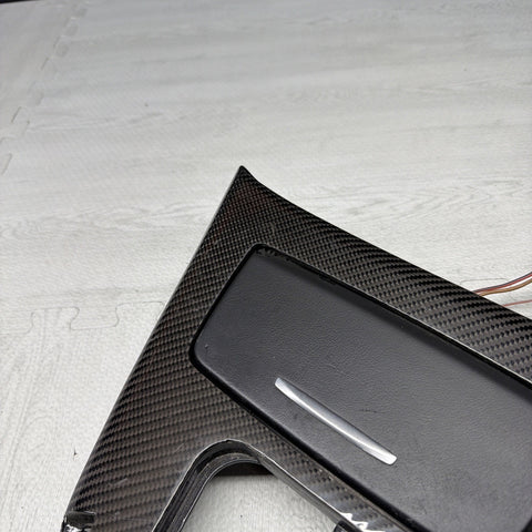 09-13 BMW E90 E92 M3 DCT CIC LEATHER CENTER CONSOLE TRIM 7903962 CARBON FIBER
