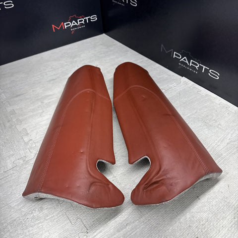 08-13 BMW E93 M3 Rear Fox Red Pair Leather Seat Side Bolsters *Creasing*