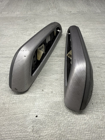 01-06 BMW OEM E46 M3 Convertible Brushed Aluminum/Grey Trims Armrests Rear Pair