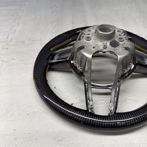 Porsche 911.1 GT3 2015 Steering Wheel Carbon Fiber PDK Carbon Trim Yellow